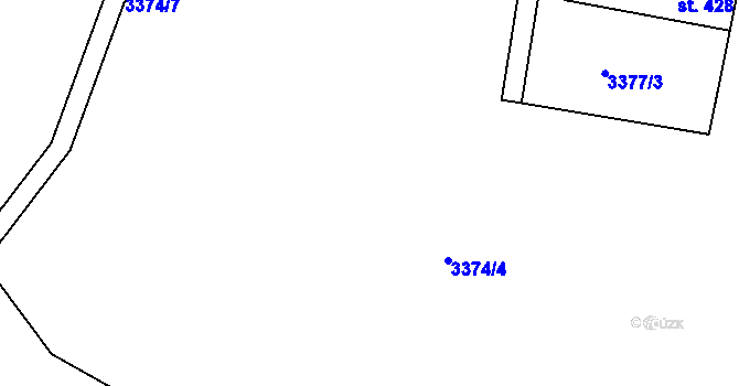 Parcela st. 3374/5 v KÚ Hrčava, Katastrální mapa