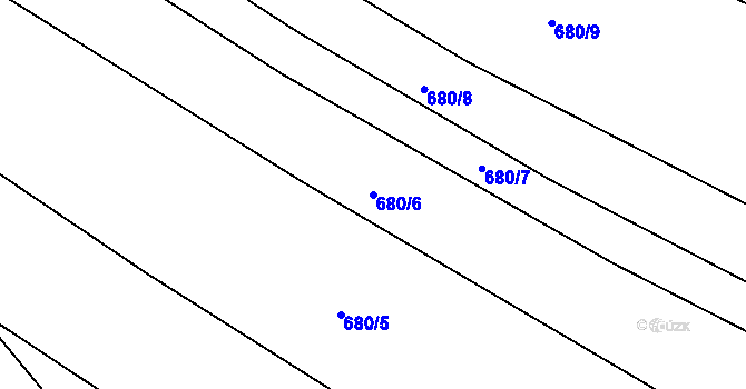 Parcela st. 680/6 v KÚ Hrdějovice, Katastrální mapa