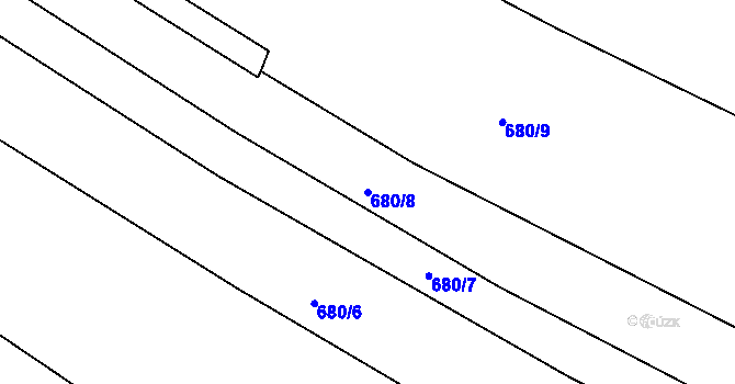 Parcela st. 680/8 v KÚ Hrdějovice, Katastrální mapa