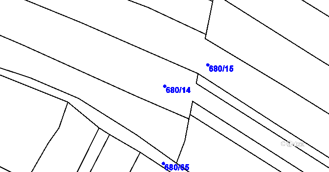 Parcela st. 680/14 v KÚ Hrdějovice, Katastrální mapa