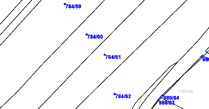 Parcela st. 784/61 v KÚ Hrdějovice, Katastrální mapa