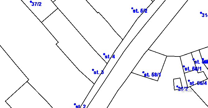 Parcela st. 4 v KÚ Hrdibořice, Katastrální mapa