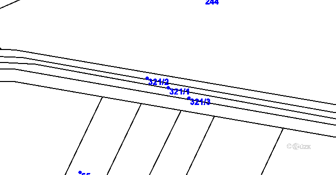 Parcela st. 321/1 v KÚ Hrdibořice, Katastrální mapa