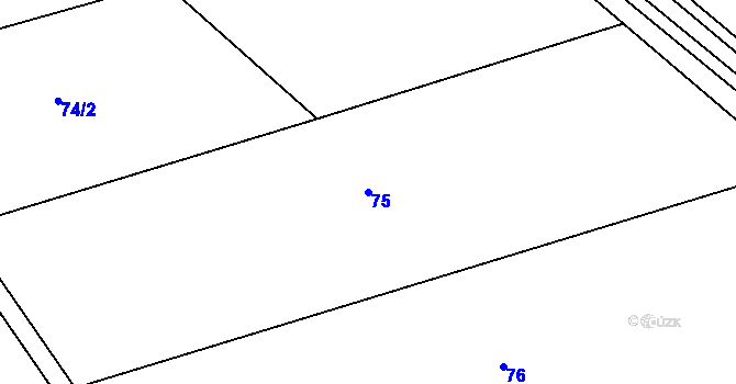 Parcela st. 75 v KÚ Hrdibořice, Katastrální mapa