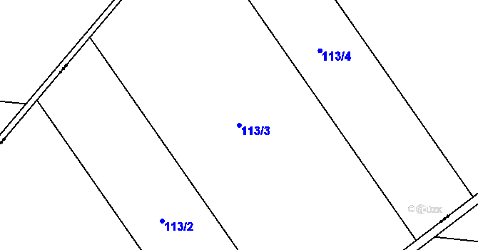Parcela st. 113/3 v KÚ Hrdibořice, Katastrální mapa