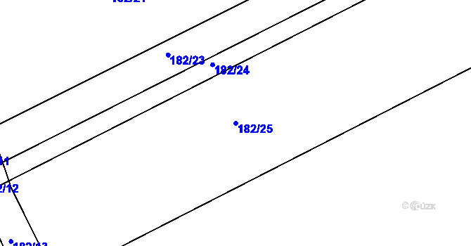 Parcela st. 182/25 v KÚ Hrdibořice, Katastrální mapa