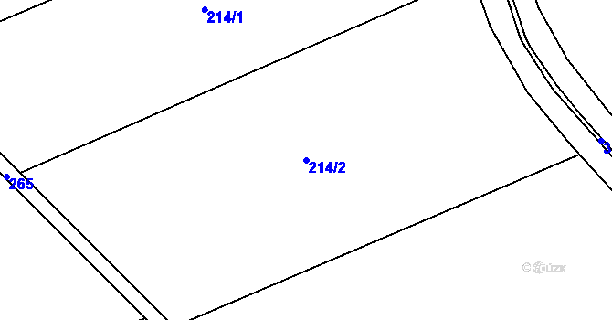 Parcela st. 214/2 v KÚ Hrdibořice, Katastrální mapa