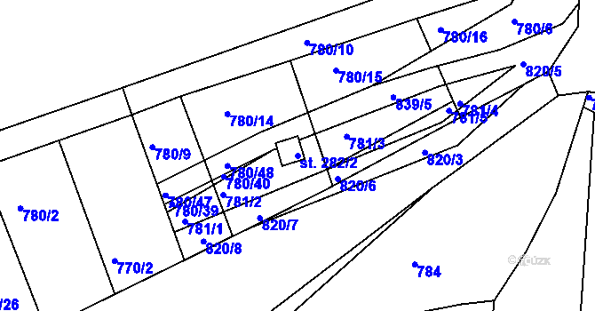 Parcela st. 282/2 v KÚ Hrdlív, Katastrální mapa