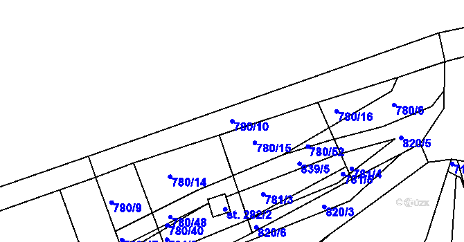 Parcela st. 780/10 v KÚ Hrdlív, Katastrální mapa