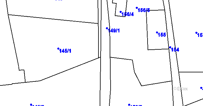 Parcela st. 149 v KÚ Hrdlořezy u Suchdola nad Lužnicí, Katastrální mapa