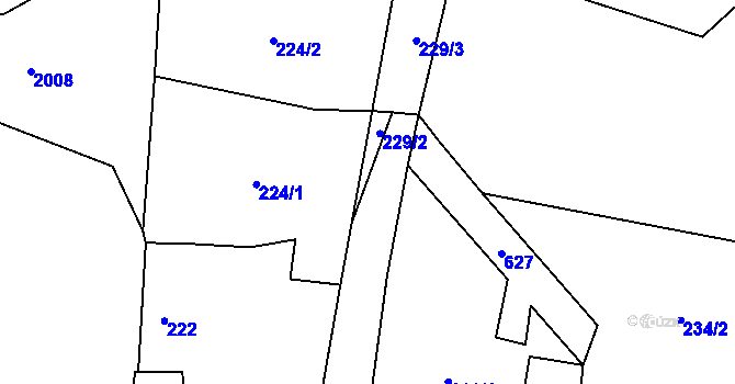 Parcela st. 229 v KÚ Hrdlořezy u Suchdola nad Lužnicí, Katastrální mapa