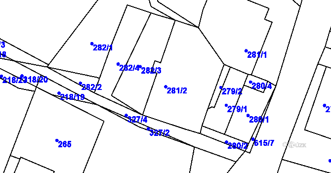 Parcela st. 281/2 v KÚ Hrdlořezy u Suchdola nad Lužnicí, Katastrální mapa