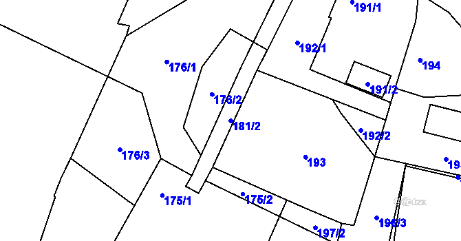 Parcela st. 181/2 v KÚ Hrdlořezy u Suchdola nad Lužnicí, Katastrální mapa