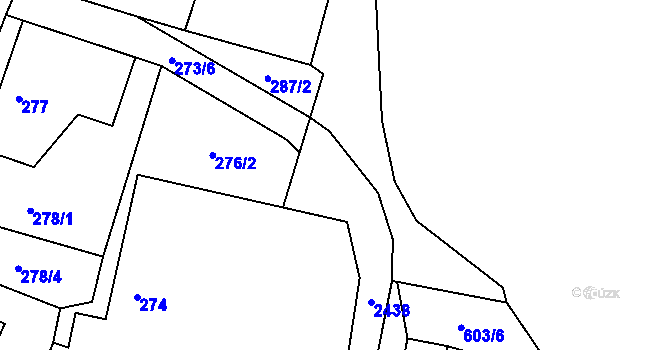 Parcela st. 273/4 v KÚ Hrdlořezy u Suchdola nad Lužnicí, Katastrální mapa