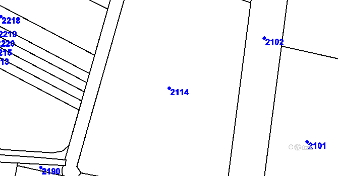 Parcela st. 2114 v KÚ Hrdlořezy u Suchdola nad Lužnicí, Katastrální mapa