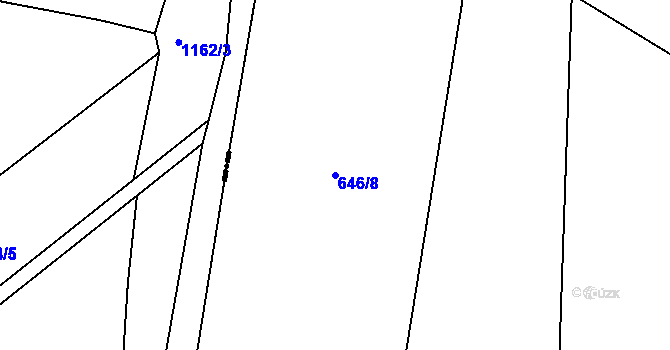 Parcela st. 646/8 v KÚ Hrdlovka-Nový Dvůr, Katastrální mapa