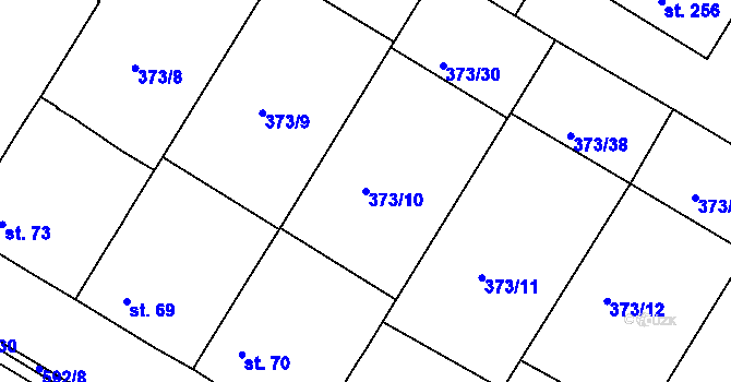 Parcela st. 373/10 v KÚ Hrdly, Katastrální mapa