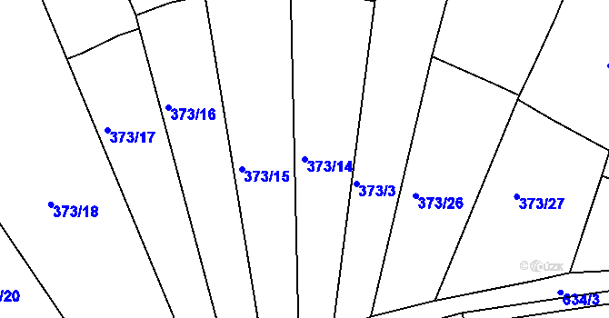 Parcela st. 373/14 v KÚ Hrdly, Katastrální mapa
