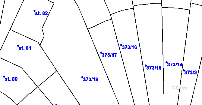 Parcela st. 373/17 v KÚ Hrdly, Katastrální mapa