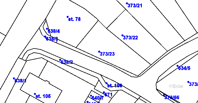 Parcela st. 373/23 v KÚ Hrdly, Katastrální mapa