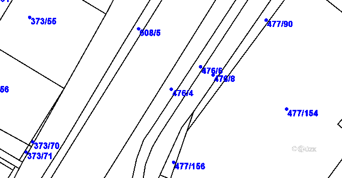 Parcela st. 476/4 v KÚ Hrdly, Katastrální mapa