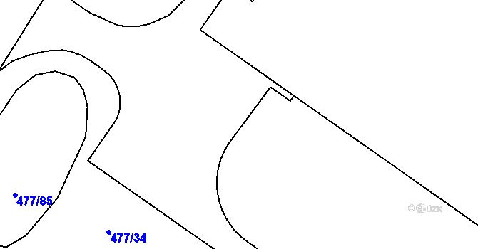 Parcela st. 477/19 v KÚ Hrdly, Katastrální mapa