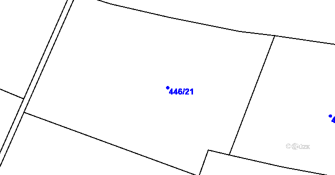 Parcela st. 446/21 v KÚ Hrdly, Katastrální mapa