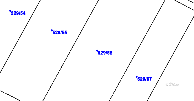 Parcela st. 529/56 v KÚ Hrdly, Katastrální mapa