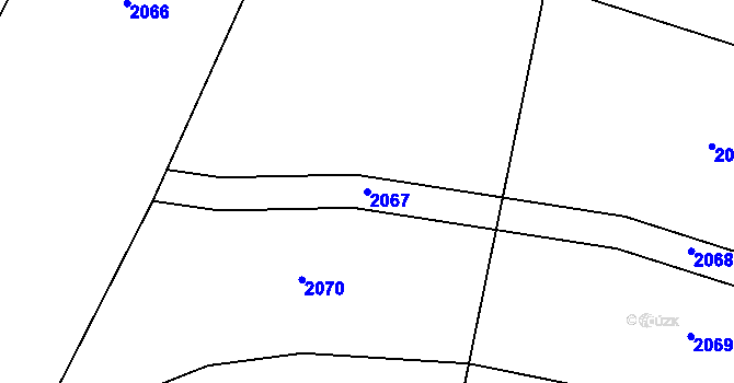 Parcela st. 2067 v KÚ Hrejkovice, Katastrální mapa