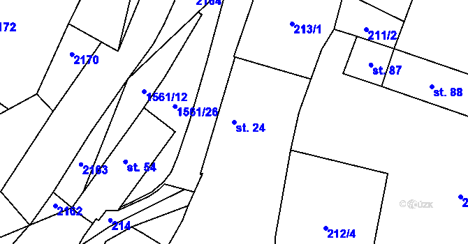 Parcela st. 24 v KÚ Hrejkovice, Katastrální mapa