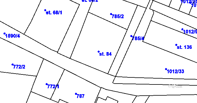 Parcela st. 84 v KÚ Hrejkovice, Katastrální mapa