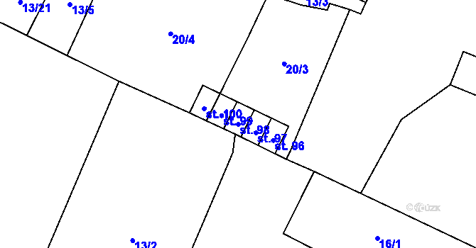 Parcela st. 98 v KÚ Hrejkovice, Katastrální mapa