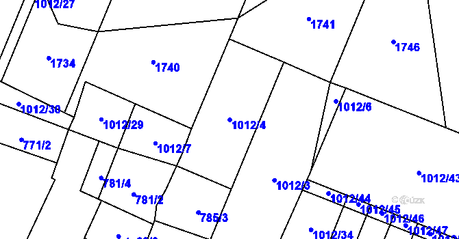 Parcela st. 1012/4 v KÚ Hrejkovice, Katastrální mapa