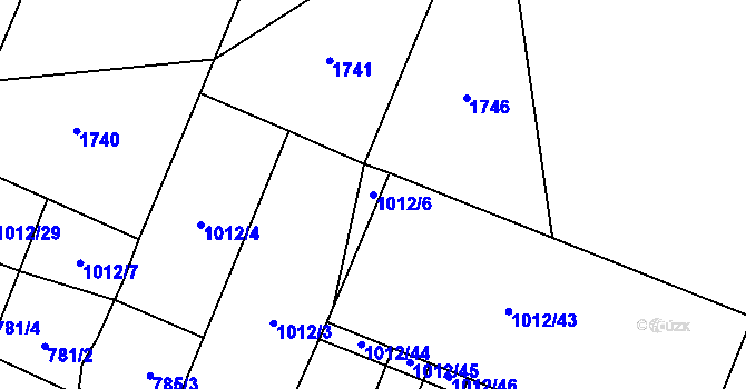 Parcela st. 1012/6 v KÚ Hrejkovice, Katastrální mapa