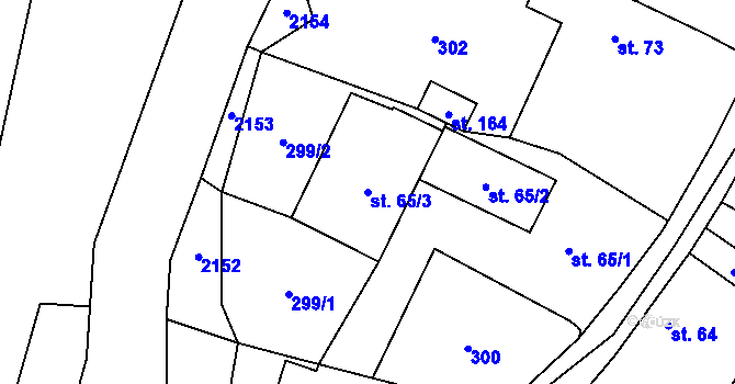 Parcela st. 65/3 v KÚ Hrejkovice, Katastrální mapa