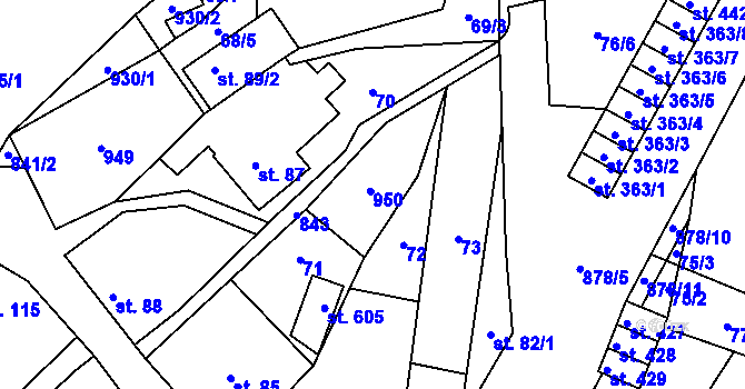 Parcela st. 86 v KÚ Hrob, Katastrální mapa