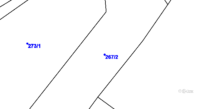Parcela st. 267/2 v KÚ Hrob, Katastrální mapa