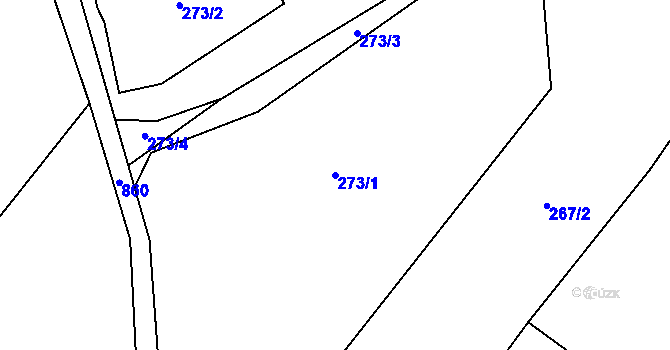 Parcela st. 273/1 v KÚ Hrob, Katastrální mapa