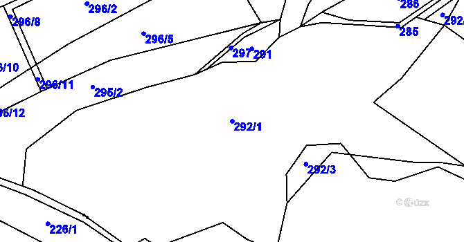 Parcela st. 292/1 v KÚ Hrob, Katastrální mapa