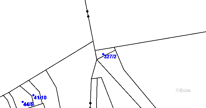 Parcela st. 327/2 v KÚ Hrob, Katastrální mapa