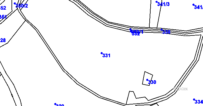 Parcela st. 331 v KÚ Hrob, Katastrální mapa