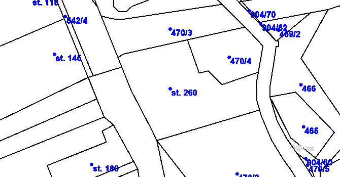 Parcela st. 260 v KÚ Mlýny, Katastrální mapa