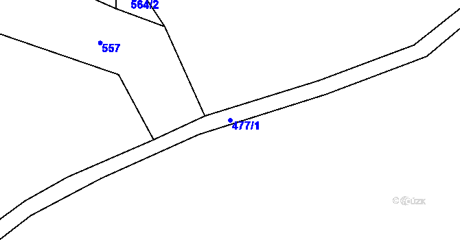Parcela st. 477/1 v KÚ Mlýny, Katastrální mapa