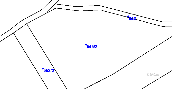 Parcela st. 545/2 v KÚ Mlýny, Katastrální mapa