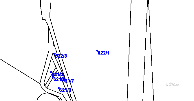 Parcela st. 622/1 v KÚ Mlýny, Katastrální mapa