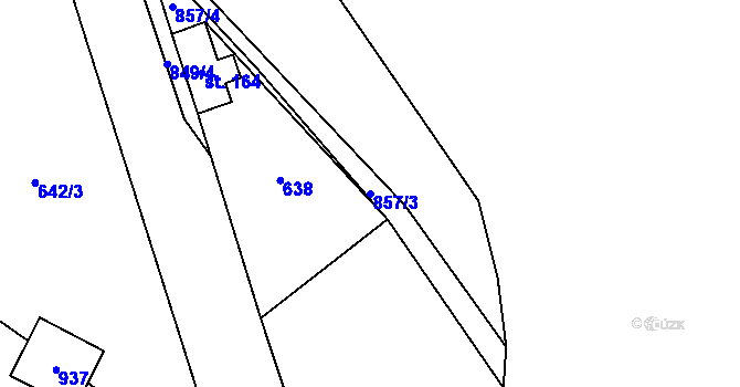 Parcela st. 857/3 v KÚ Mlýny, Katastrální mapa
