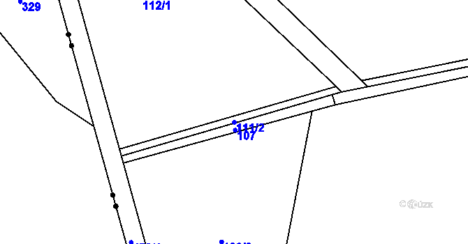 Parcela st. 111/2 v KÚ Verneřice u Hrobu, Katastrální mapa
