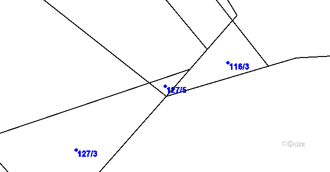 Parcela st. 127/5 v KÚ Verneřice u Hrobu, Katastrální mapa