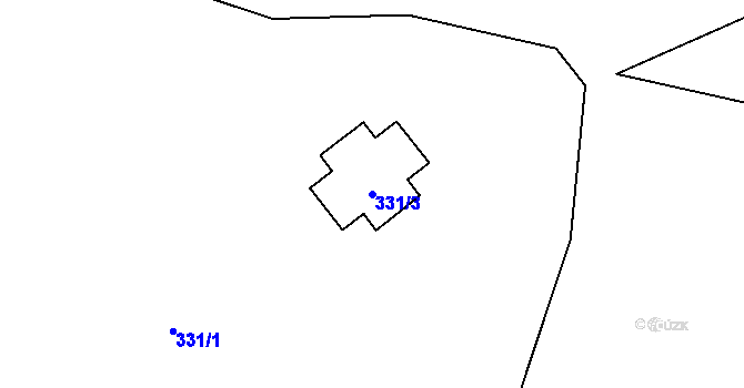 Parcela st. 331/3 v KÚ Verneřice u Hrobu, Katastrální mapa