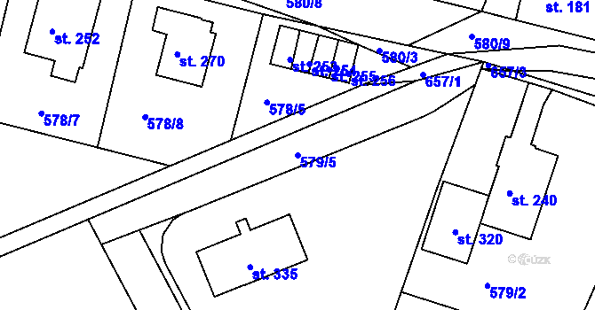 Parcela st. 579/5 v KÚ Hrobce, Katastrální mapa